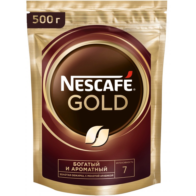 Кофе растворимый Nescafe Gold, пакет, 500г
