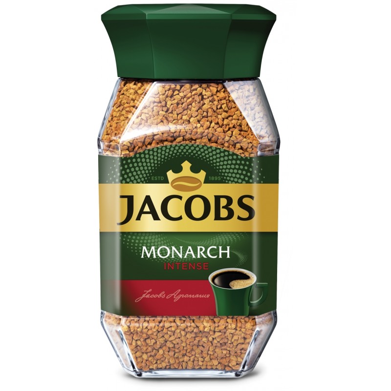 Кофе растворимый Jacobs Monarch INTENS, стеклянная банка, 190 г