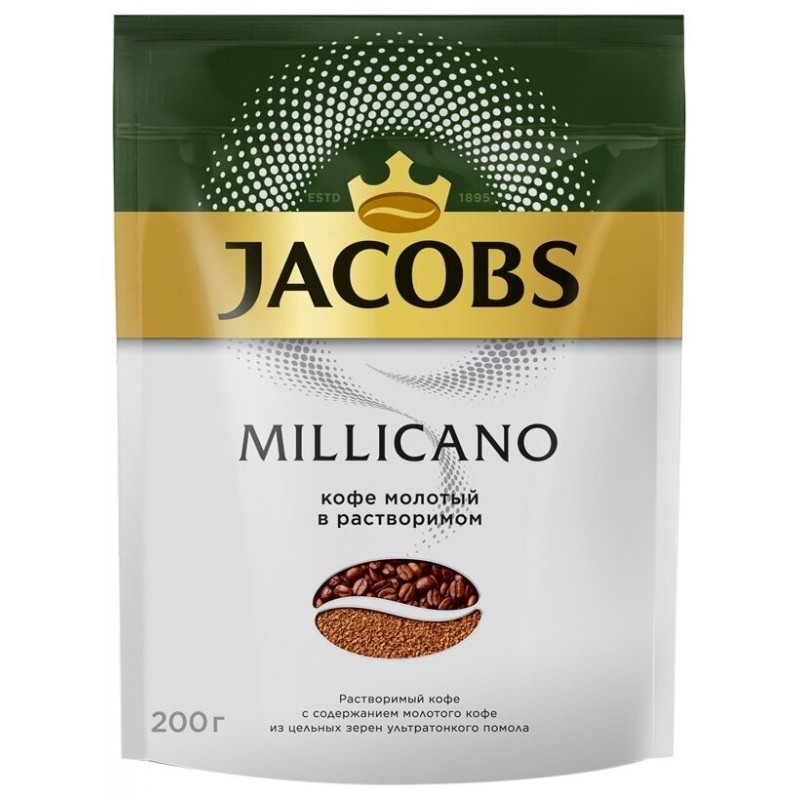 Кофе растворимый Jacobs Monarch Millicano, пакет, 200 г