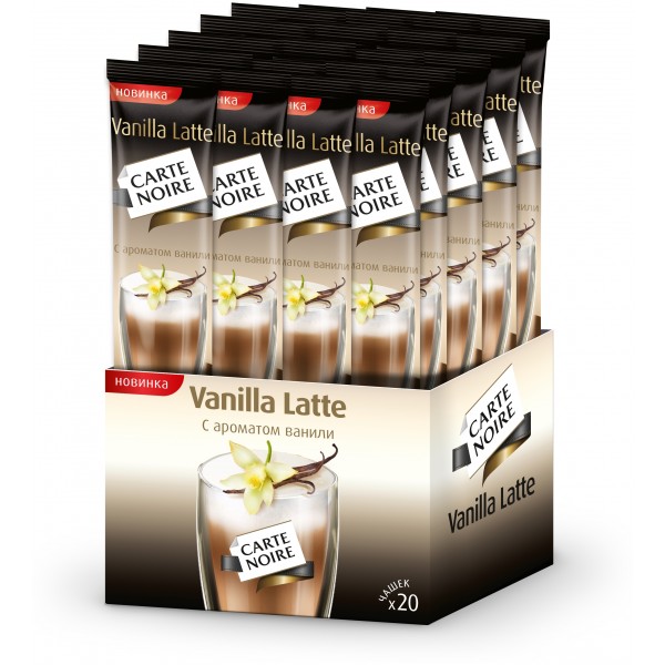 Растворимый кофе Carte Noire Vanilla Latte, в стиках, 20 уп., 300 г