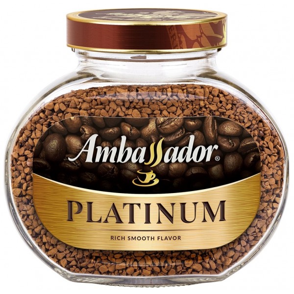 Кофе растворимый Ambassador Platinum, 190 гр. СТЕКЛО