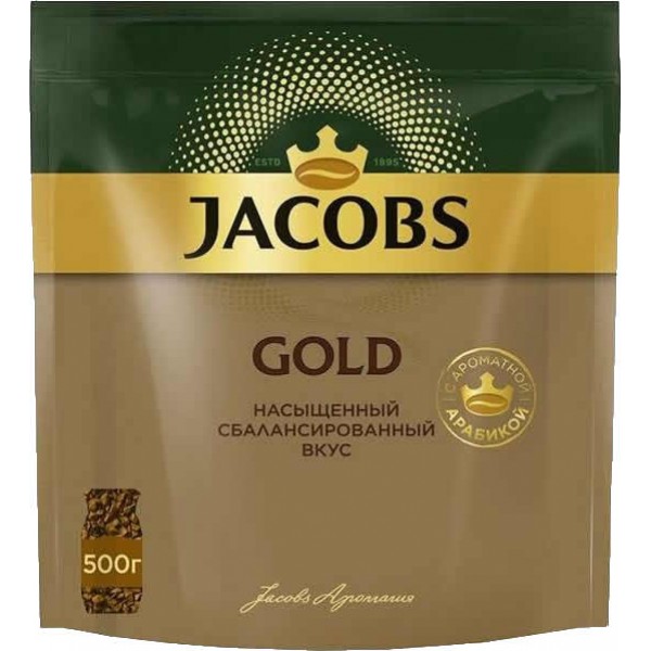 Кофе растворимый Jacobs GOLD, пакет, 500 г