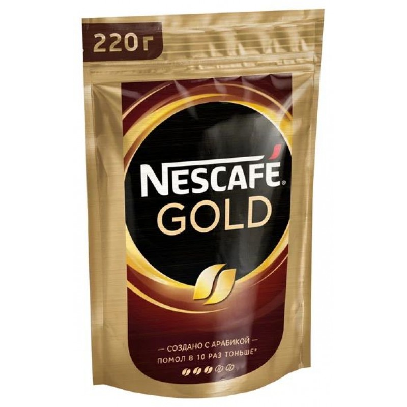 Кофе растворимый Nescafe Gold, пакет, 220г