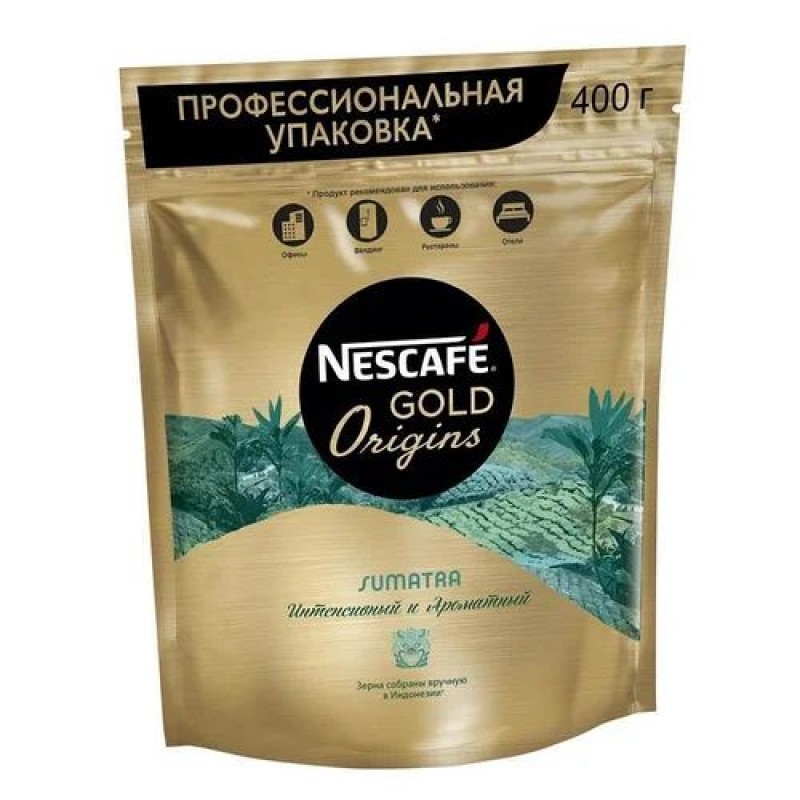 Кофе растворимый Nescafe Gold Origins Sumatra, пакет, 400 г